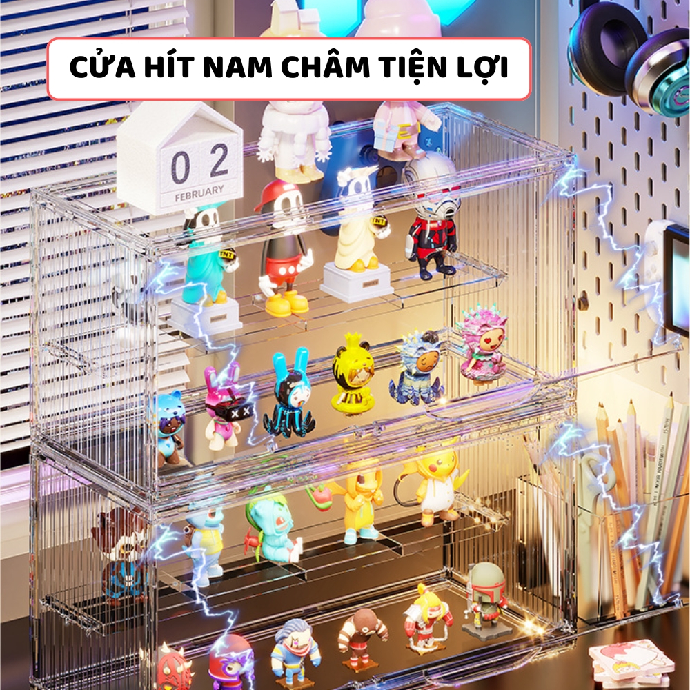 Hộp Trưng Bày Mô Hình, Lego ENODA HOME, Hộp Trong Suốt Đựng Đồ Chơi Chia Ngăn ENODA HOME HTS002
