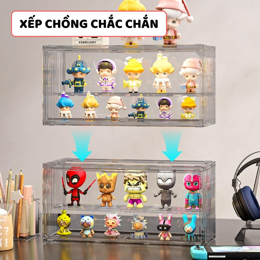 Hộp Trưng Bày Mô Hình, Lego ENODA HOME, Hộp Trong Suốt Đựng Đồ Chơi Chia Ngăn ENODA HOME HTS002