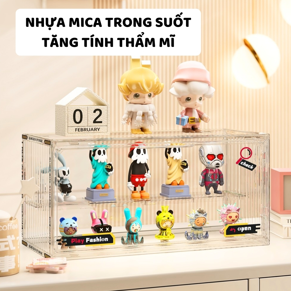 Hộp Trưng Bày Mô Hình, Lego ENODA HOME, Hộp Trong Suốt Đựng Đồ Chơi Chia Ngăn ENODA HOME HTS002