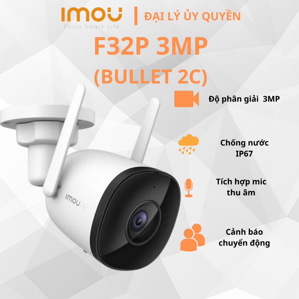 Camera WIFI ngoài trời cố định dòng cơ bản IMOU F32P 3MP/ F22P 5MP hàng ...