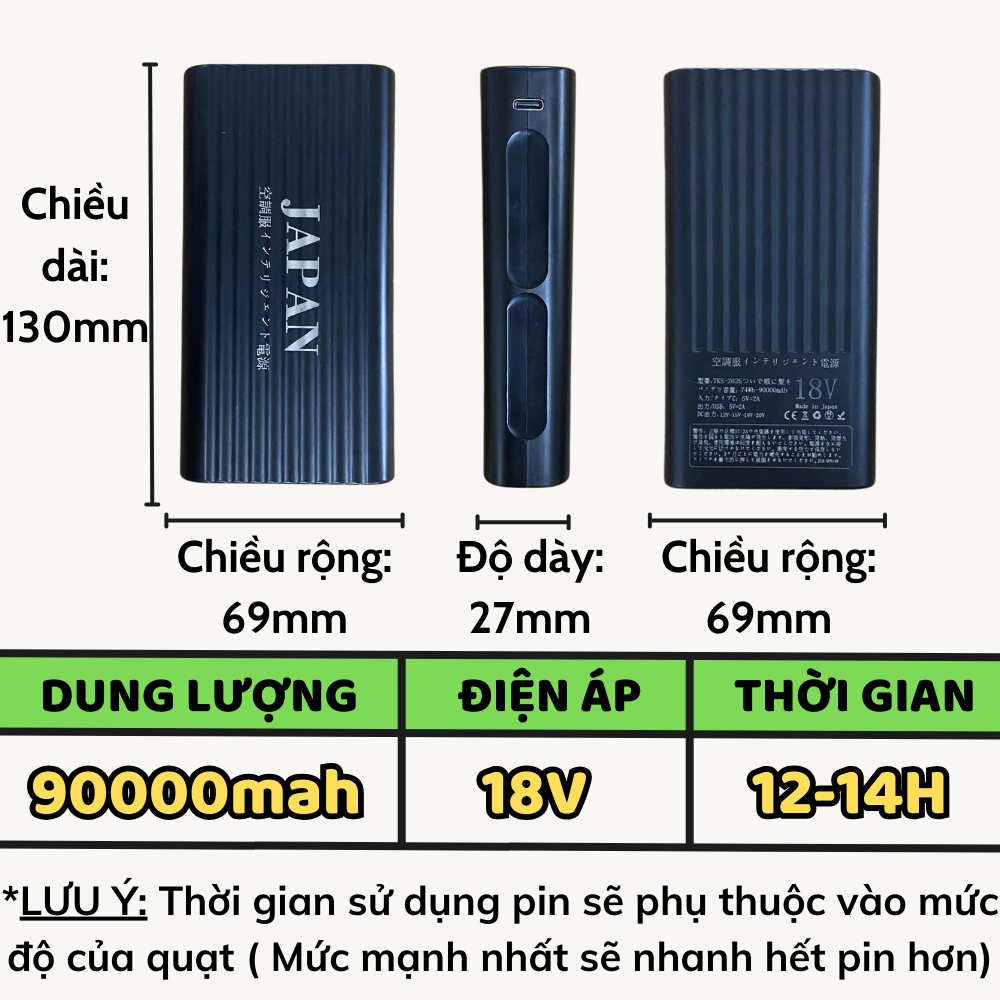Áo điều hòa Nhật bản lẻ áo, lẻ pin quạt. Áo điều hòa lẻ bộ pin quạt AKITA, JAPAN-Bảo hành 12 tháng