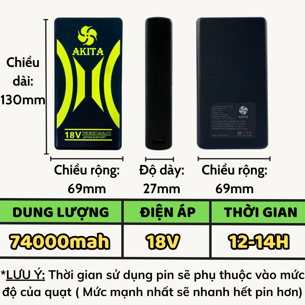Áo điều hòa Nhật bản lẻ áo, lẻ pin quạt. Áo điều hòa lẻ bộ pin quạt AKITA, JAPAN-Bảo hành 12 tháng