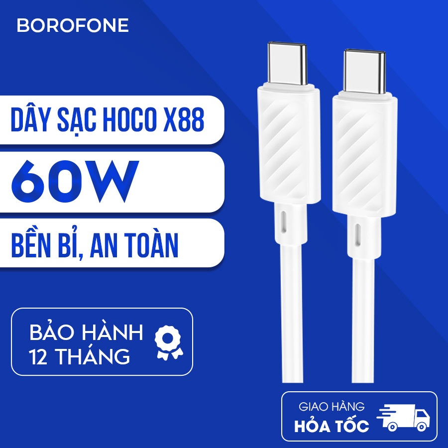 Dây sạc Hoco X88 60W Type-C to Type-C dành cho android: samsung, oppo ...