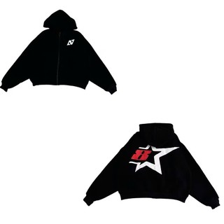Áo Khoác Nỉ Lửng Form Boxy Chất Nỉ Dày Mịn, Nón Rộng 2 Lớp, Logo In Nổi Tay Phồng Rộng, Bo Gân Chất Lượng Cao