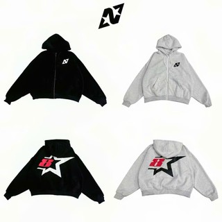 Áo Khoác Nỉ Lửng Form Boxy Chất Nỉ Dày Mịn, Nón Rộng 2 Lớp, Logo In Nổi Tay Phồng Rộng, Bo Gân Chất Lượng Cao