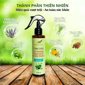 Bình xịt phòng tinh dầu Sả chanh, Bạc hà, Quế, Oải Hương, Khalifa - giúp khử mùi thơm phòng đuổi muỗi & côn trùng