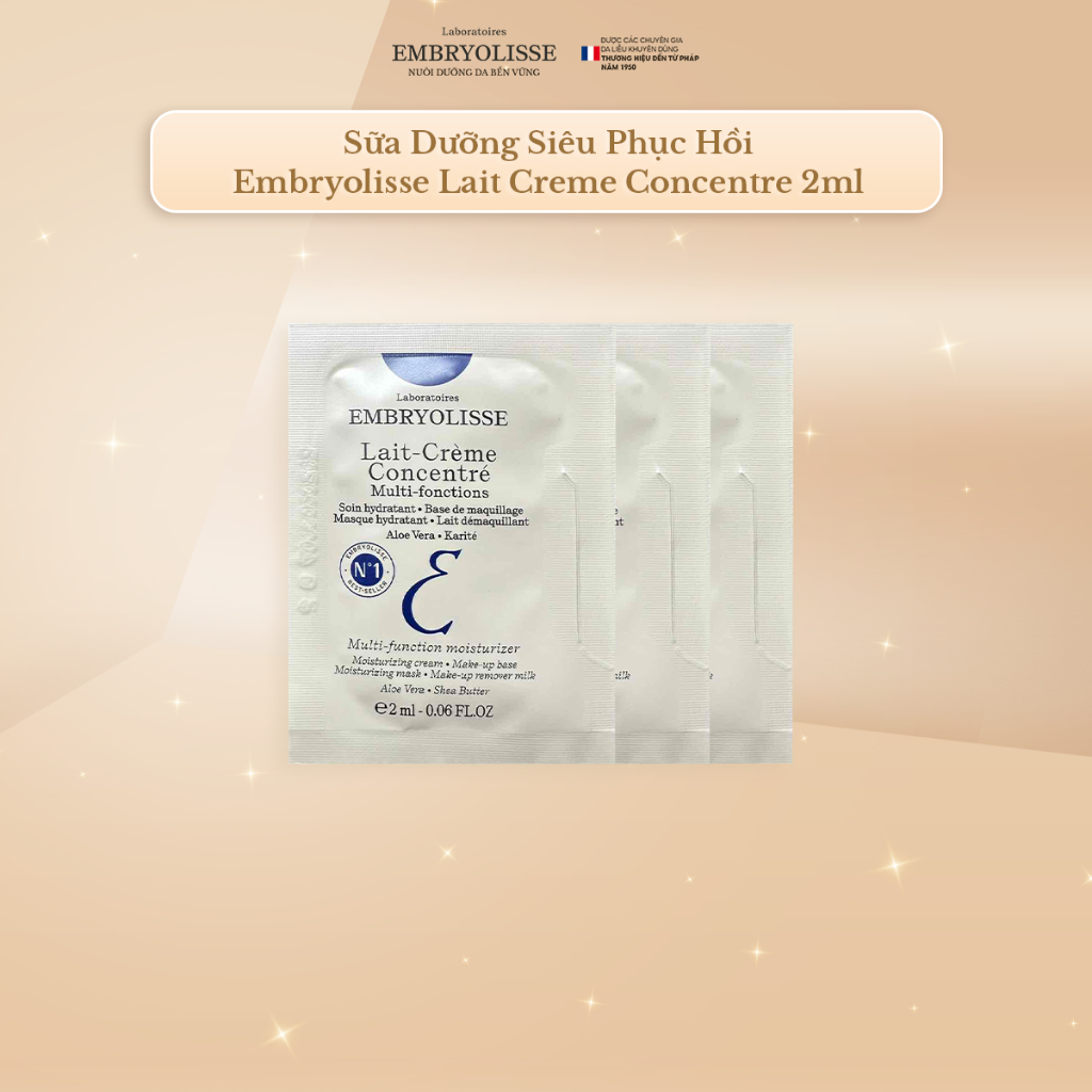Ảnh Mẫu Thử Kem Dưỡng Phục Hồi Embryolisse Lait Creme Concentre 2ml/gói 1