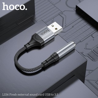 Bộ chuyển đổi âm thanh Hoco LS36 USB-A sang 3.5 (Đen) - Phụ Kiện Nhất Tín