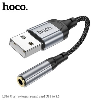 Bộ chuyển đổi âm thanh Hoco LS36 USB-A sang 3.5 (Đen) - Phụ Kiện Nhất Tín