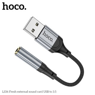 Bộ chuyển đổi âm thanh Hoco LS36 USB-A sang 3.5 (Đen) - Phụ Kiện Nhất Tín