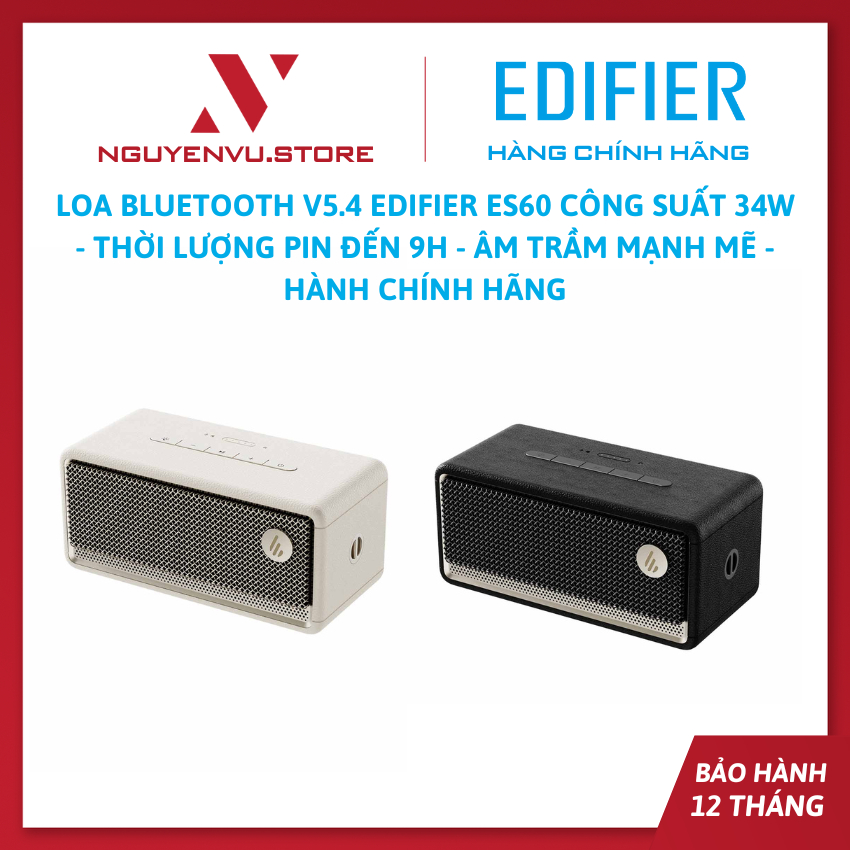 Cassa Bluetooth Edifier ES60 Nero - Potenza 34W, Bluetooth 5.4, IP66 Impermeabile, Batteria 9h, Luce LED E App - 3