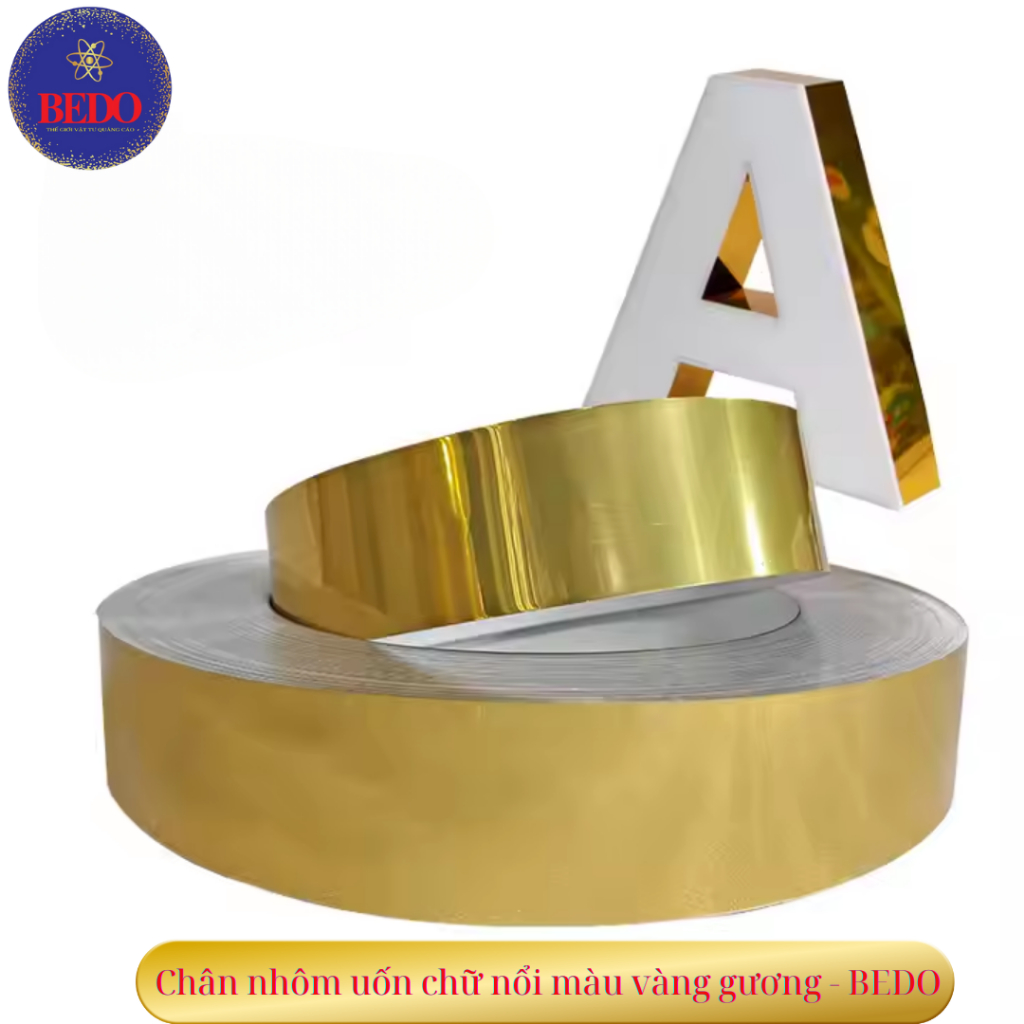 Chân Nhôm Uốn Chữ BEDO Nhôm Phẳng 0.6mm Nhiều Màu Cuộn 100m Làm Chữ Nổi 3D Quảng Cáo