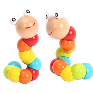 ĐỒ CHƠI GỖ Con sâu gỗ uốn dẻo - đồ chơi gỗ giáo dục sớm