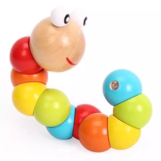 ĐỒ CHƠI GỖ Con sâu gỗ uốn dẻo - đồ chơi gỗ giáo dục sớm