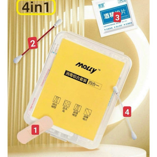 Hộp Sơ Cứu Mini 4 Trong 1 - Bộ Y Tế Cá Nhân Mang Theo Du Lịch Dã Ngoại Gia Đình Văn Phòng Ô Tô