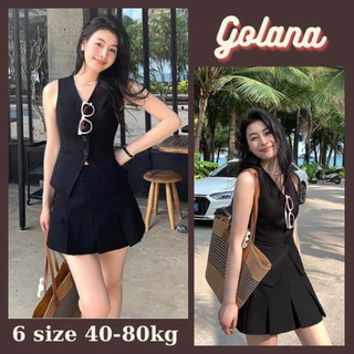 Set Bộ Đồ Nữ Áo Gile Phối Chân Váy Siêu Xinh, Set Áo Crotop và Chân Váy Wavy ( có Bigsize)