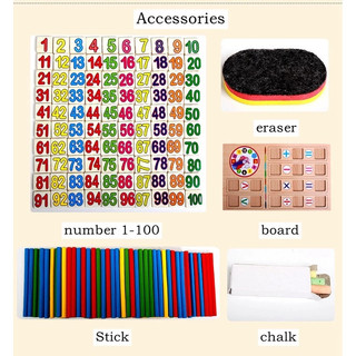 Bộ 100 que tính kèm số đếm Sankid, đồ chơi phát triển tư duy toán học
