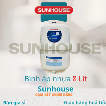 Bình Áp Nhựa 8 Lít Máy Lọc Nước RO Sunhouse - Tặng kèm van bình áp