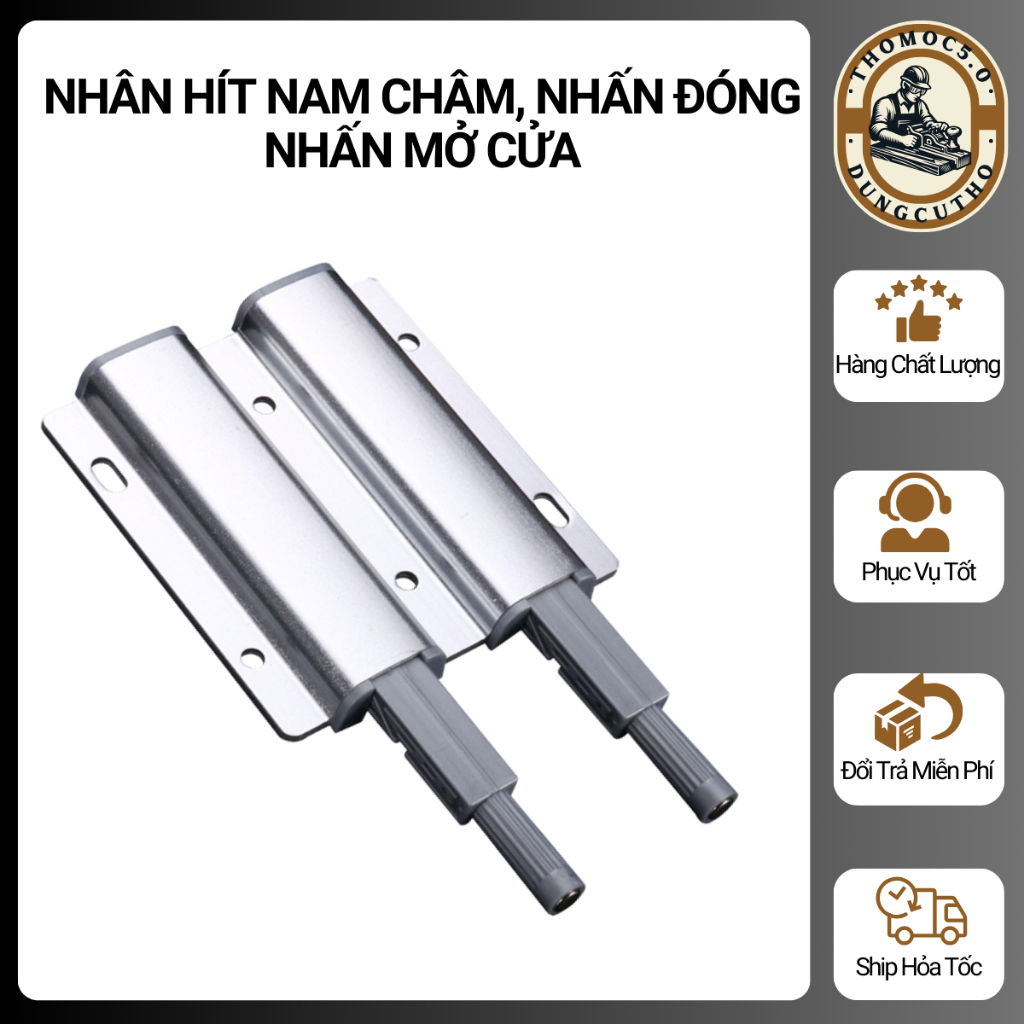 Nhân hít nam châm, nhấn đóng nhấn mở cửa không có tay nắm, loại đôi