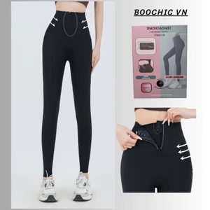 Quần legging định hình khoá cài 2 lớp gen bụng chống tia UV UPF 50+ quần legging su đúc định hình khoá cài Boochic