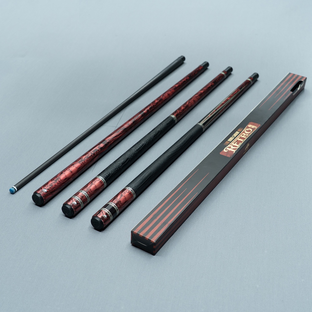 Ảnh Gậy bida lỗ Rhino RETRÔ Cocobolo - Ngọn Carbon Cao Cấp - Chính Hãng (Tặng kèm Nối chuôi RETRÔ theo vân gỗ) 1