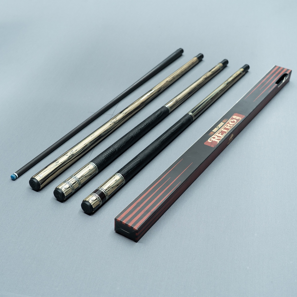 Ảnh Gậy bida lỗ Rhino RETRÔ Pale Moon Ebony - Ngọn Carbon Cao Cấp - Chính Hãng (Tặng kèm Nối chuôi RETRÔ theo vân gỗ) 1