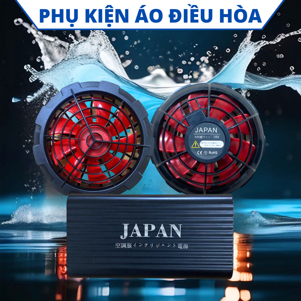 Áo điều hòa Nhật bản lẻ áo, lẻ pin quạt. Áo điều hòa lẻ bộ pin quạt AKITA, JAPAN-Bảo hành 12 tháng
