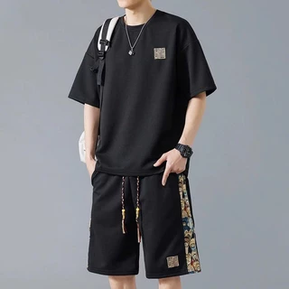 Bộ Thể Thao Nam Mùa Hè, Bộ Cộc Tay Vải Tổ Ong Co Giãn 4 Chiều Thoáng Khí