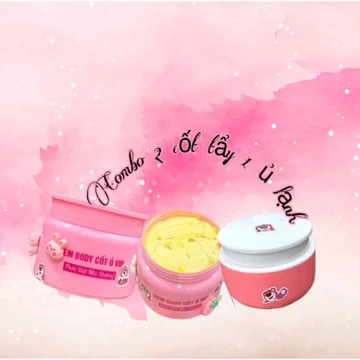 Combo 3 hũ kem body 600g kem 2 cốt ủ ban ngày tặng kem dưỡng ban đêm 300g kem dưỡng trắng da body ngày đêm