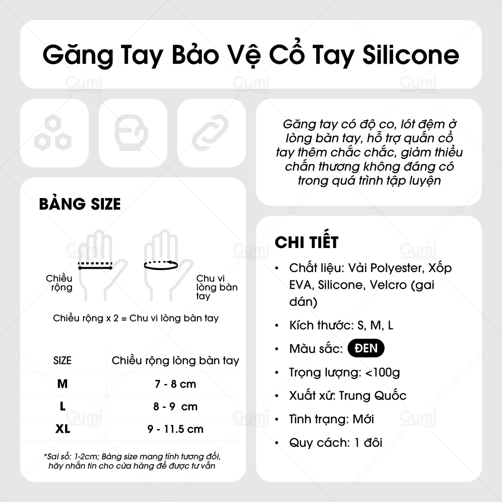 [1 Đôi] Găng Tay Tập Gym Kết Hợp Bảo Vệ Cổ Tay Chất Liệu Silicon Thời Trang - GT-SKDK