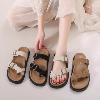 Dép xỏ ngón da lộn khuy cài mẫu mới