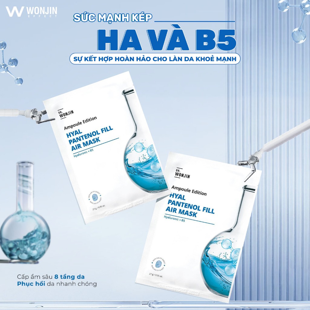 Ảnh Combo 10 Mặt Nạ Siêu Tinh Chất Cấp Ẩm DR WonJin Ampoule Edition Hyal Panthenol Fill Air [B2] 3