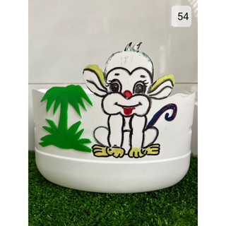 Chậu tái chế | Combo 5 chậu trồng cây, vẽ bằng sơn rửa nước được . Top 12 con giáp