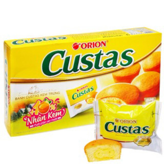 Bánh Custas nhân kem trứng orion (hộp 282g 12 cái)và hộp 141g 6 cái