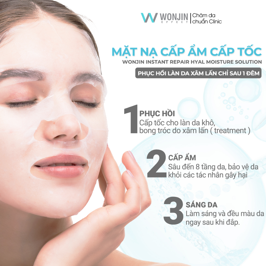 Ảnh Combo 10 Mặt Nạ Cấp Ẩm Cấp Tốc Dr.WonJin Instant Repair Hyal Moisture Solution Mask 30g[B3] 2