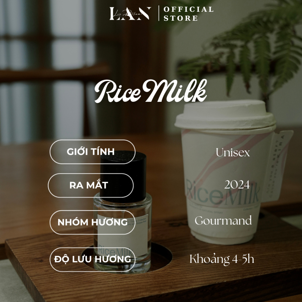 [LAN] Nước hoa Unisex Kira Rice Milk EDP 50ml Fullbox