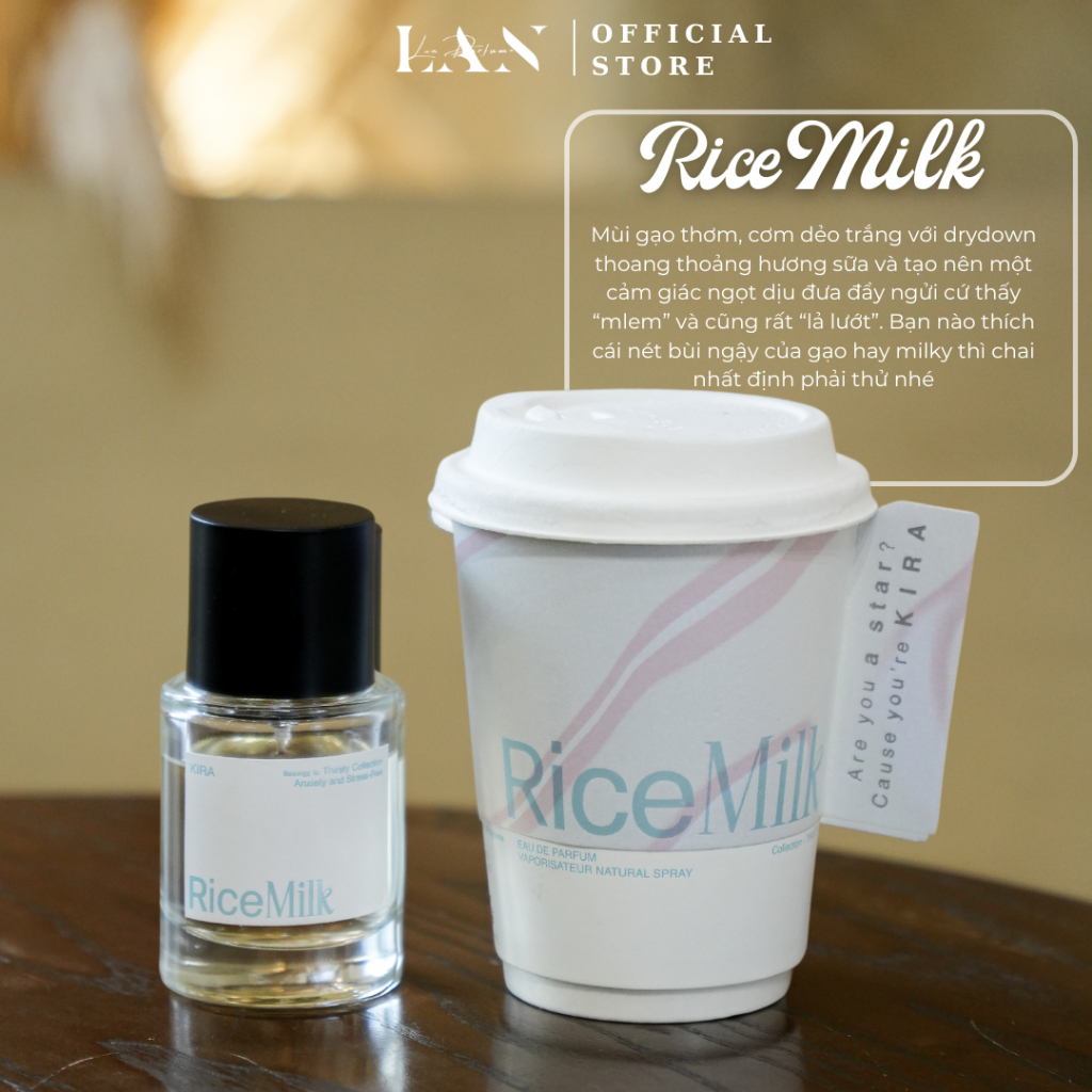 [LAN] Nước hoa Unisex Kira Rice Milk EDP 50ml Fullbox
