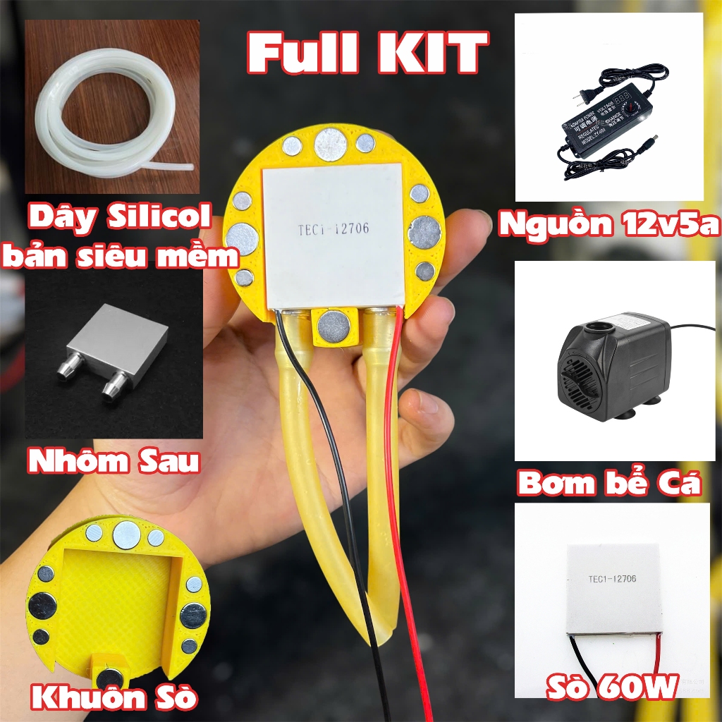 Nguyên Liệu Tự Làm Sò Lạnh Nước Tản Nhiệt Điện Thoại Máy Tính Bảng, Quạt Tản Nhiệt Nước 20-60W