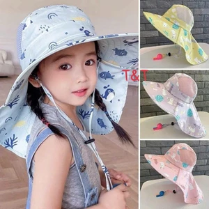 Mũ chống nắng hình cá voi - Mũ xô trẻ em chống tia cực tím dễ thương kèm còi và dây đeo