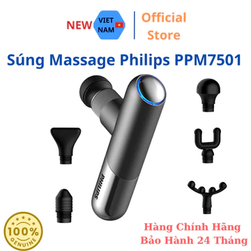 Máy Massage Cầm Tay PHILIPS 7501 - Súng Massage 6 Đầu Massage Thay Thế - Chính Hãng - Bảo Hành 24Tháng