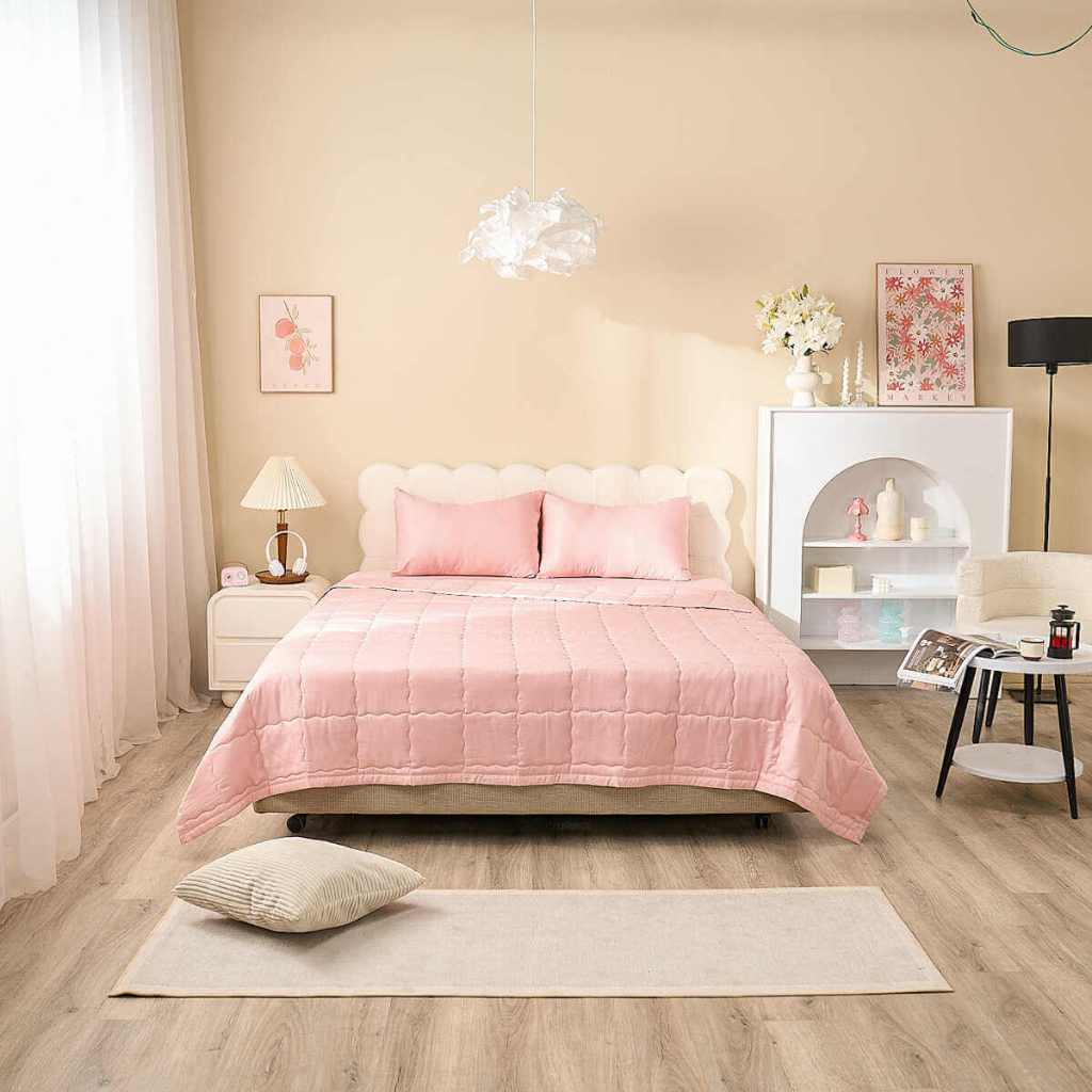 Bộ chăn & ga chun tencel dày 20cm cao cấp Goodnight Airsilk mềm mại, Bộ chăn ga cao cấp