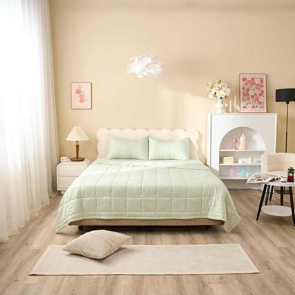 Bộ chăn & ga chun tencel dày 20cm cao cấp Goodnight Airsilk mềm mại, Bộ chăn ga cao cấp