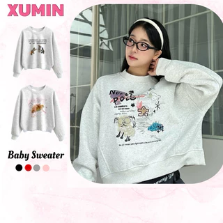 ( Đổi Chất Vải )Dáng Ngắn) Baby Sweater Chất Nỉ 2 Da Dày Dặn( Dáng Không Chùm Mông), Ko Đổ Lông Dáng Boxy Lửng Nam Nữ