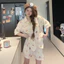 Bộ ngủ pyjama đồ ngủ nữ cộc tay hoạ tiết dễ thương