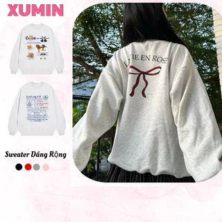 (Thay Đổi Chất Vải Sang Nỉ  2 Da)  Áo Sweater Nỉ 2 Da  BST Xám Tiêu Ko Đổ Lông,  Thích Hợp 4 Mùa