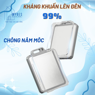 Thớt kháng khuẩn 2 mặt bản to, mặt inox 316 hoặc 304, mặt nhựa PP, kháng khuẩn, chống nấm mốc chống tràn có mài dao