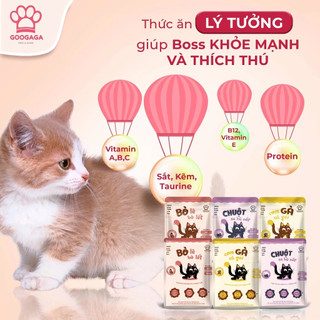 Pate Googaga Hoàn Toàn Làm Từ Thịt Gà, Chuột, Bò, Cá Cho Mèo Thương Hiệu Việt Công Nghệ Hàn Quốc
