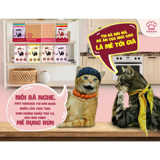Pate Googaga Hoàn Toàn Làm Từ Thịt Gà, Chuột, Bò, Cá Cho Mèo Thương Hiệu Việt Công Nghệ Hàn Quốc