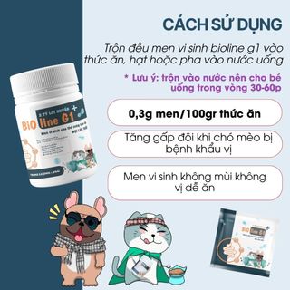 [Gói 5g] Men Vi Sinh BIOLINE G1 ECOPETS Giảm Tiêu Chảy, Táo Bón, Biếng Ăn, Khử Mùi Hôi Phân Mèo