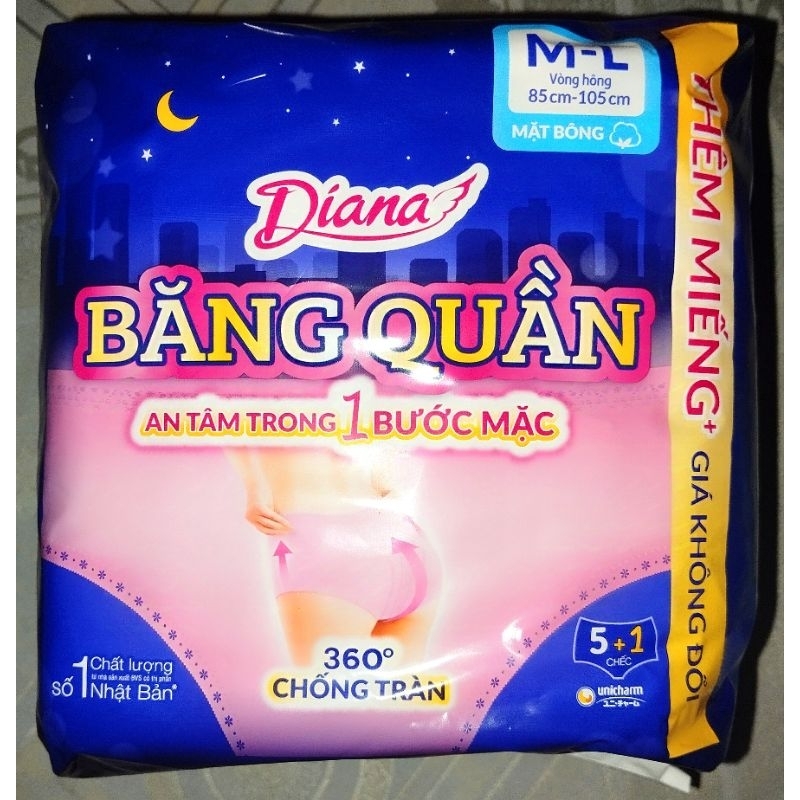 Combo 2 gói băng  vệ sinh dạng quần Diana Beauty hip size SM5 /ML5/XL5